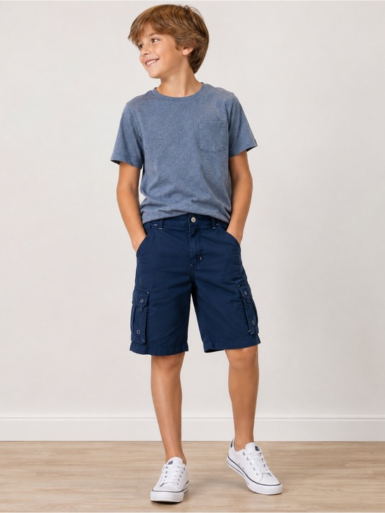 Faded Glory Other - Faded Glory Boys Navy Cargo Shorts Size 7 Adjustable Waist Utility Casual